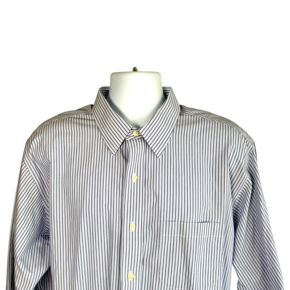 Vintage Brooks Brothers Regent Striped Supima‎ Cotton Oxford Shirt Size 18-34 - Picture 2 of 6
